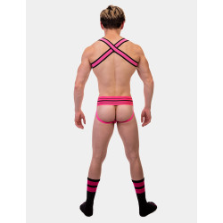 Barcode Berlin Chaussettes Gym Socks Noir-Rose fluo